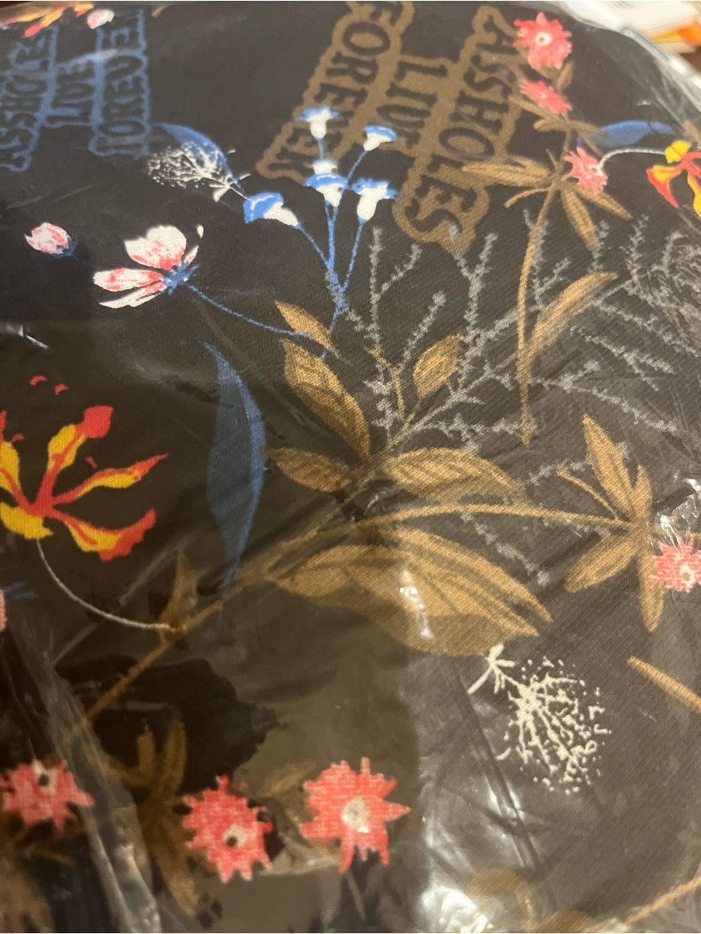 Women's assholes live forever Black Floral Graphic Hoodie - Floral Accent